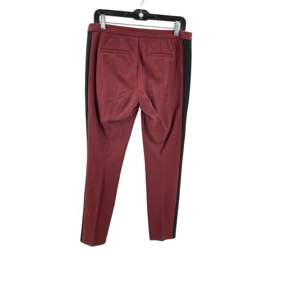 INC Women's Burgundy Black Side Stripe Ankle Stretch Pants Size 8 - Picture 4 of 11